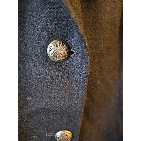 Talbots black wool blend blazer sz 10 Double silver buttons lined - Picture 5 of 6